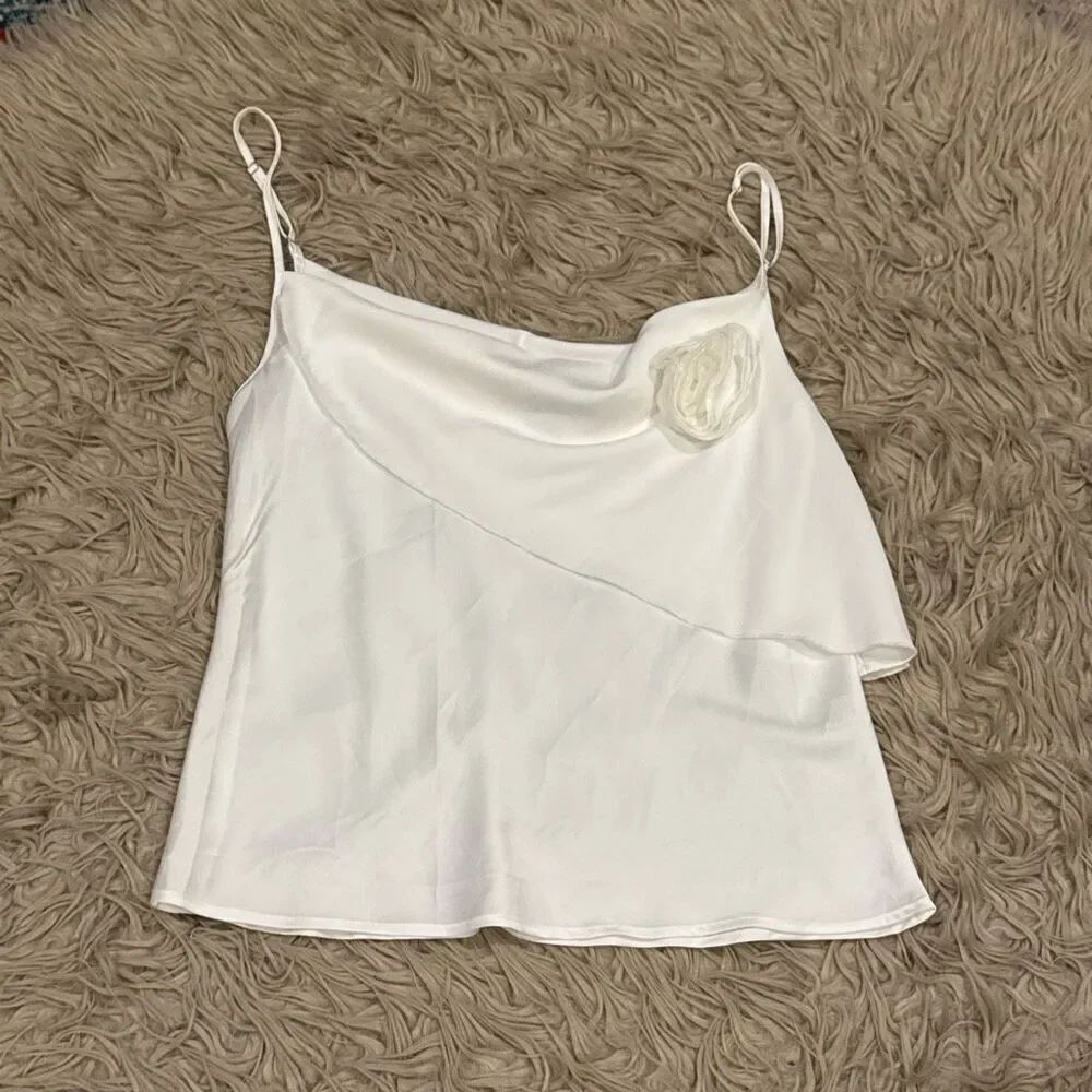 Know one cares silky rose tank top size medium